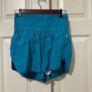 Free People Movement The Way Home Shorts Size M Teal Blue High Rise Athletic EUC